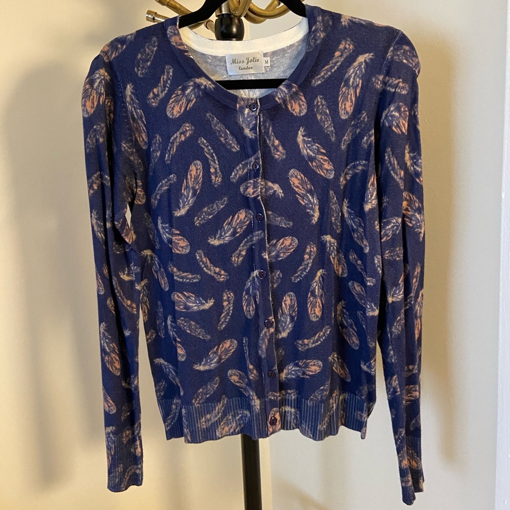 ModCloth Feather Cardigan: Medium